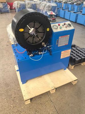 1/4 إلى 3' سعة عالية مع 200pcs / H اللون الأزرق الكهربائية أقصر نموذج نظام الزر الهيدروليكية خرطوم آلة التشنج ل 6-76mm المدى التشنج