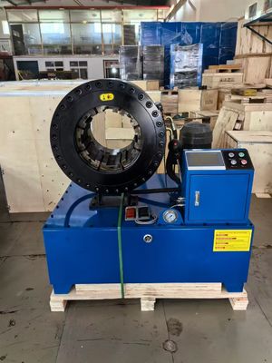 سعر جيد 4 بوصة 16 يموت نظام التحكم PLC / CNC / زر اللون الأزرق من 6-102mm آلة تجعيد خراطيم المطاط الهيدروليكية الحجم 850 * 530 * 980 مم الانترنت