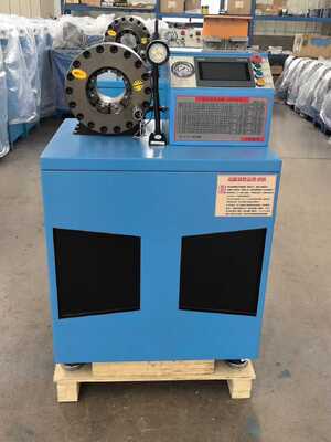 2 بوصة لون السماء الزرقاء تصميم جميل 600T قوة العقص حجم العقص اللون الأزرق يصل إلى 2.5 بوصة مع أدوات قالب التغيير السريع آلة تجعيد الخراطيم المطاطية مع نطاق 6-51 مم و10 قوالب قابلة للتبديل